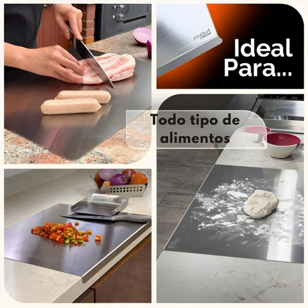 TABLA DE PICAR EN ACERO INOXIDABLE -COCINA CON MAS TRANQUILIDAD!