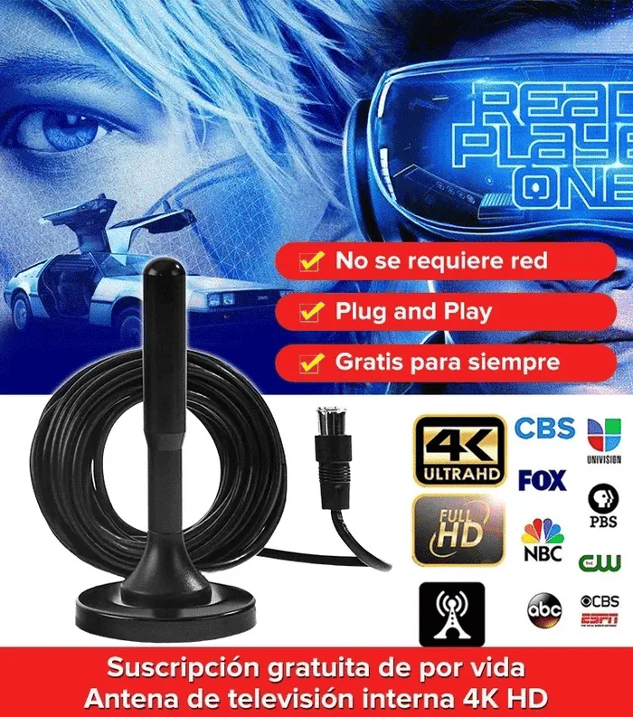 ANTENA PORTÁTIL TDT - CANALES ILIMITADOS DE POR VIDA!