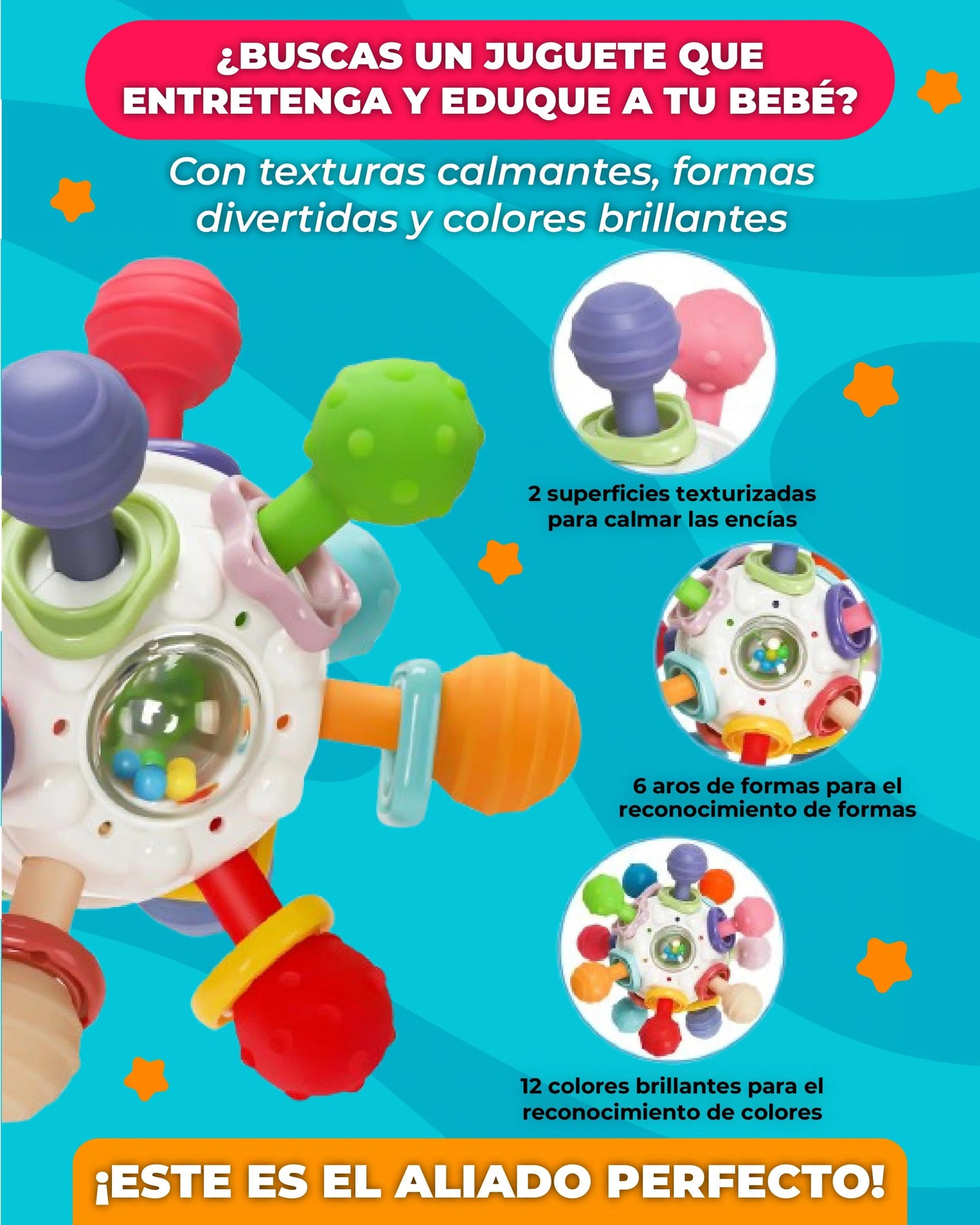 JORISEN - Juguete Montessori que relaja las encias de tu bebe mientras juega y aprende!