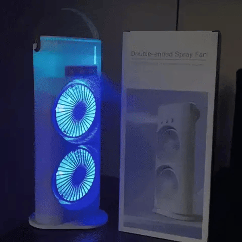VENTILADOR DOBLE GIRATORIO HUMIDIFICADOR