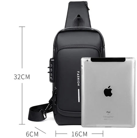 MOCHILA IMPERMEABLE ANTIRROBO CON USB