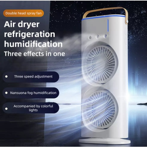 VENTILADOR DOBLE GIRATORIO HUMIDIFICADOR