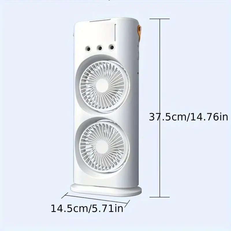 VENTILADOR DOBLE GIRATORIO HUMIDIFICADOR