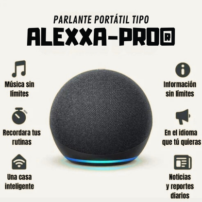 PARLANTE PORTATIL TIPO ALEXXA-PRO® [organiza tu día con solo decir "Hola"]