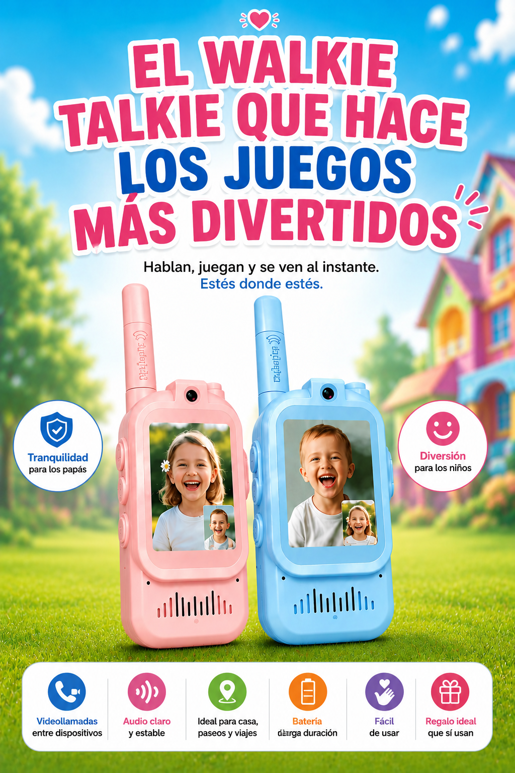 WALKIE TALKIE KIDS; Comunicacion y Aventuras en Tiempo Real_¡Sin Wifi!