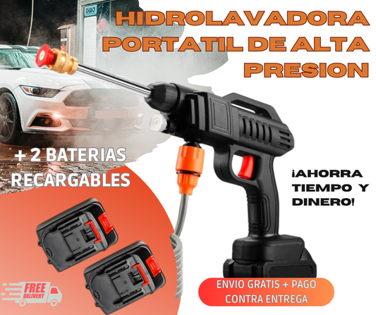 HIDROLAVADORA PORTÁTIL DE ALTA PRESIÓN - 2 BATERIAS