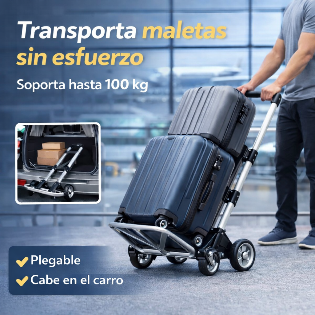 CARRETILLA PLEGABLE - ¡Tu aliado para Compras, Viajes, Mudanza y Trabajo Pesado!