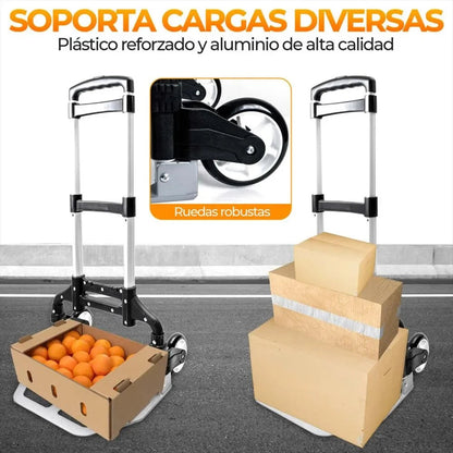 CARRETILLA PLEGABLE - ¡Tu aliado para Compras, Viajes, Mudanza y Trabajo Pesado!
