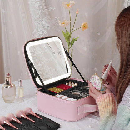ORGANIZADOR DE MAQUILLAJE + ESPEJO LED