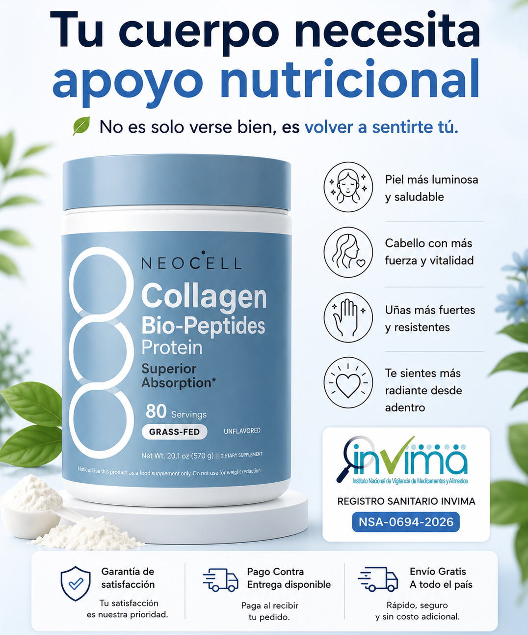 NeoCell | Colágeno Hidrolizado en Polvo _ Nutre tu cuerpo desde el interior y siéntete mejor cada día
